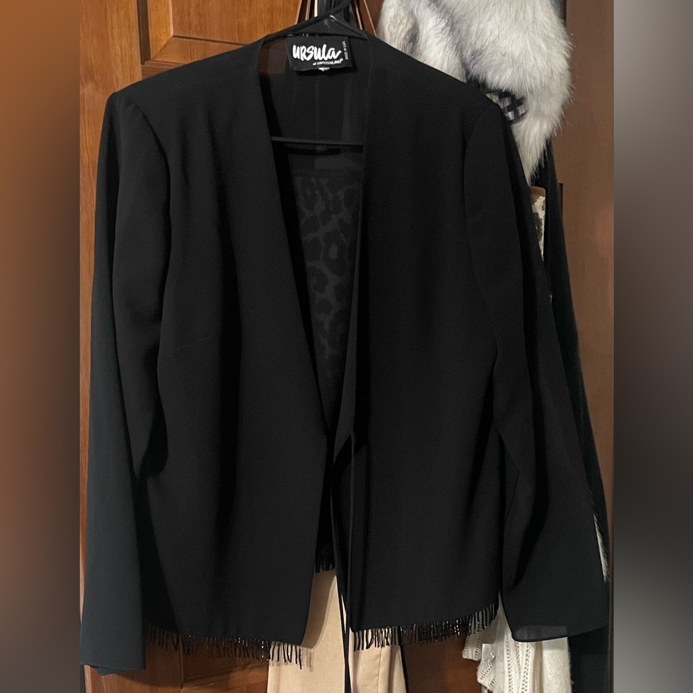 Vintage Ursula of Switzerland Beaded Open Front Kimono Jacket Gorgeous🖤